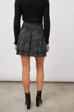ADDISON SKIRT - CHARCOAL ABSTRACT ANIMAL|Rails Clearance