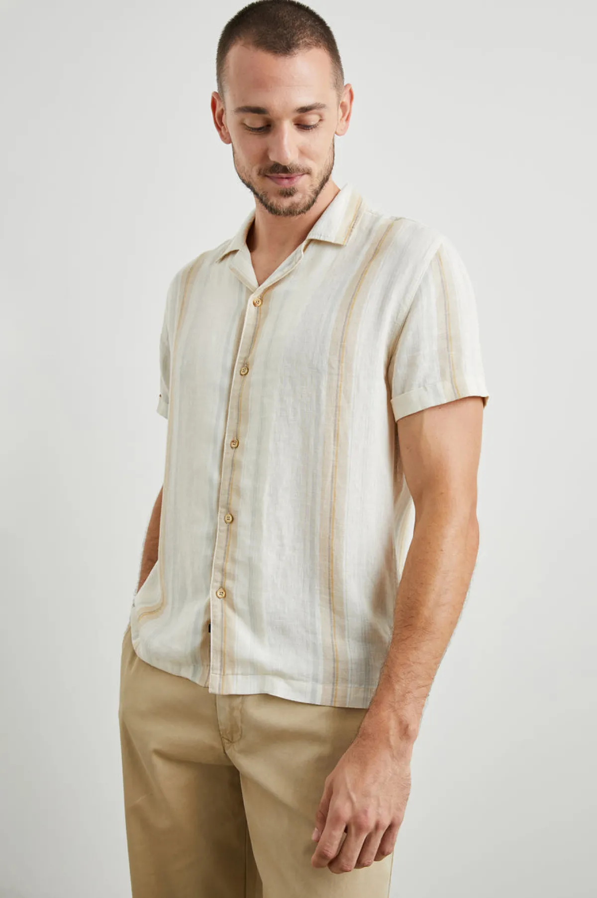 AMALFI SHIRT - FARRO DOVE STRIPE|Rails Discount