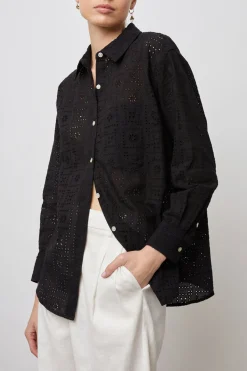 ARLO SHIRT - BLACK SEA EYELET|Rails Outlet