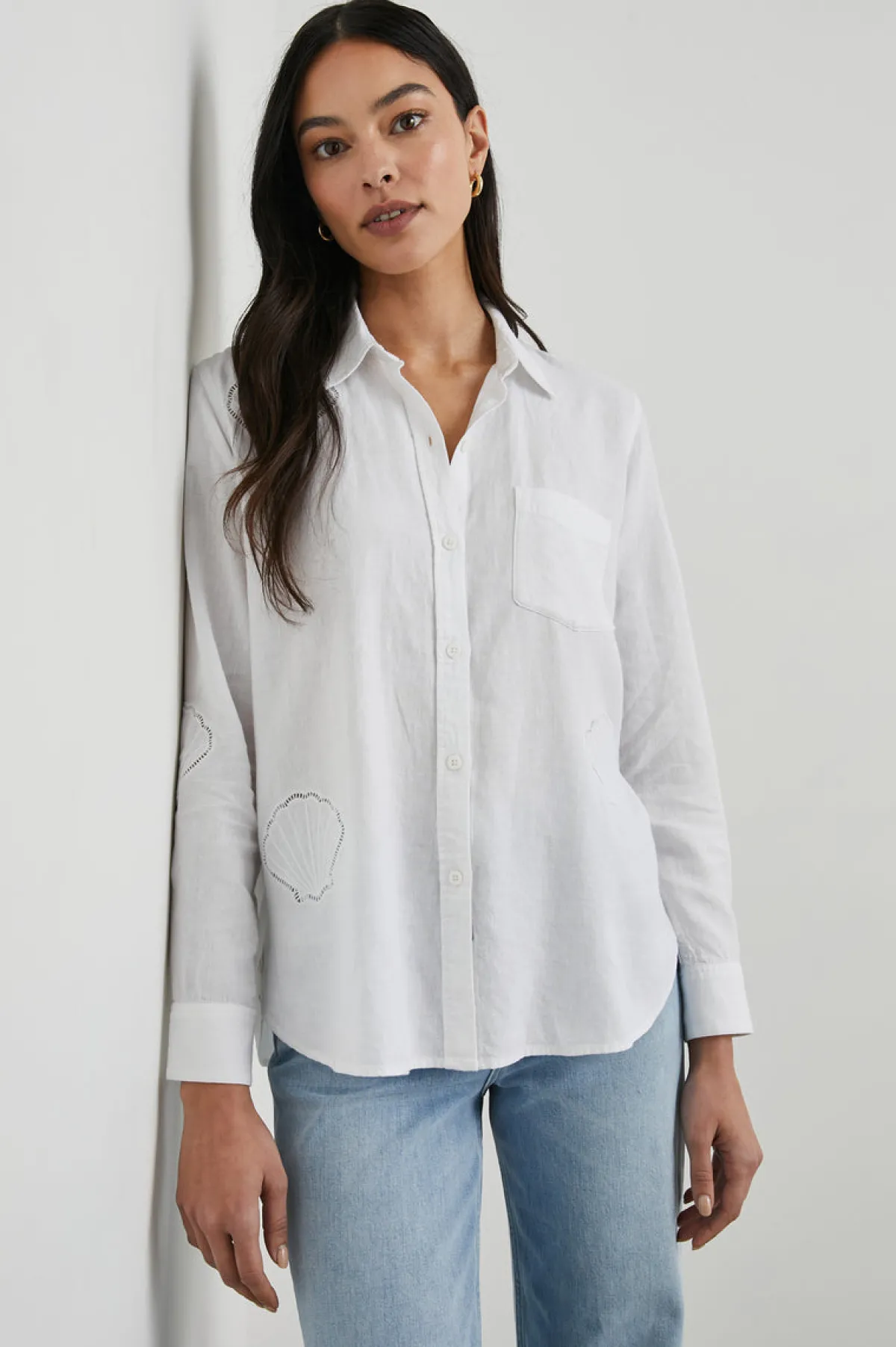 CHARLI SHIRT - WHITE EYELET SHELLS|Rails Cheap