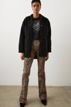 CONNIE SHIRT JACKET - BLACK TEDDY|Rails New
