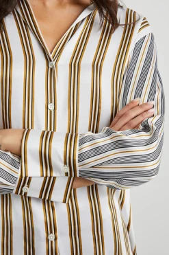 DORIAN SHIRT - BRONZE MIX STRIPE|Rails Online