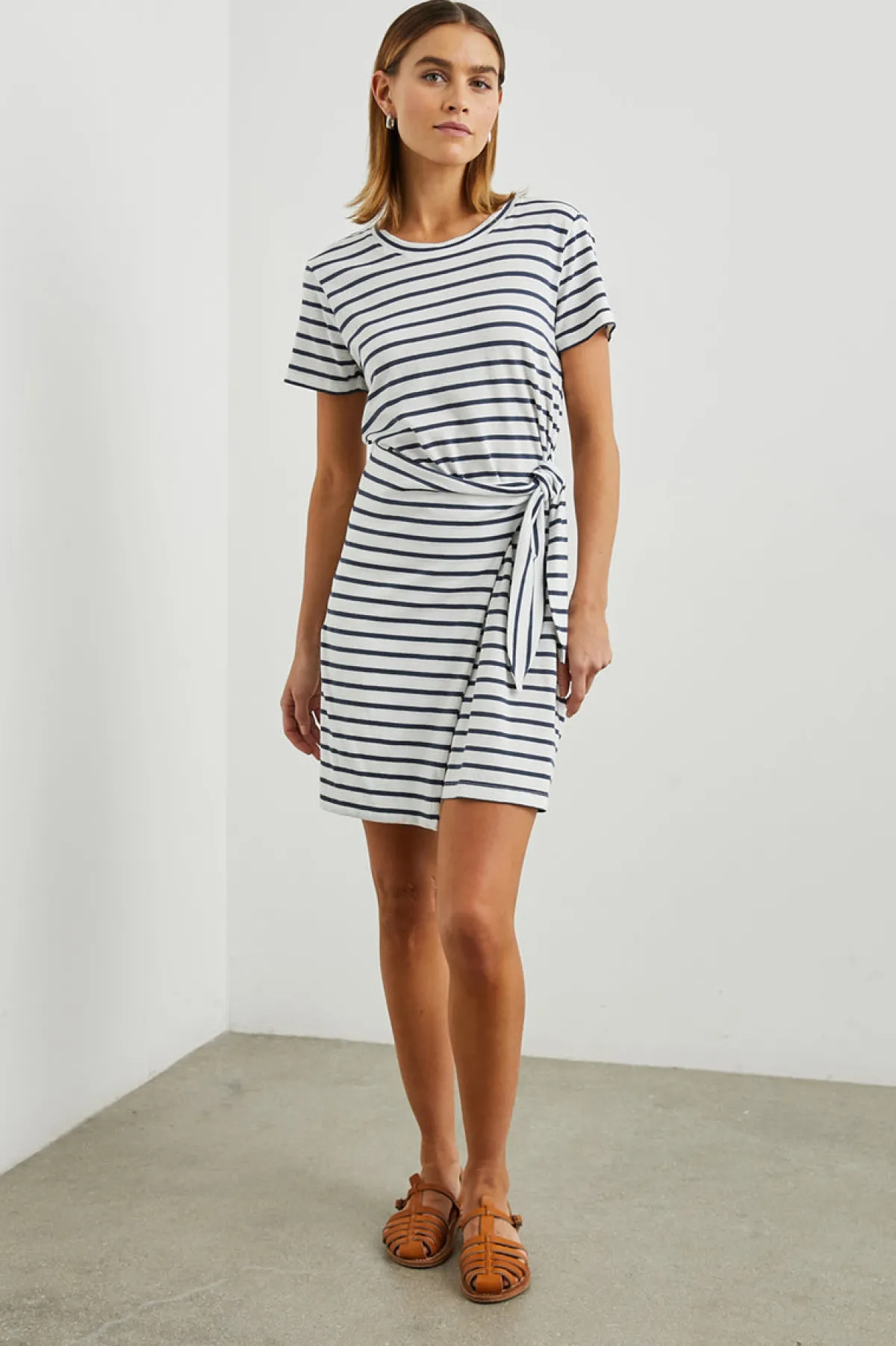 EDIE DRESS - IVORY NAVY STRIPE|Rails Online