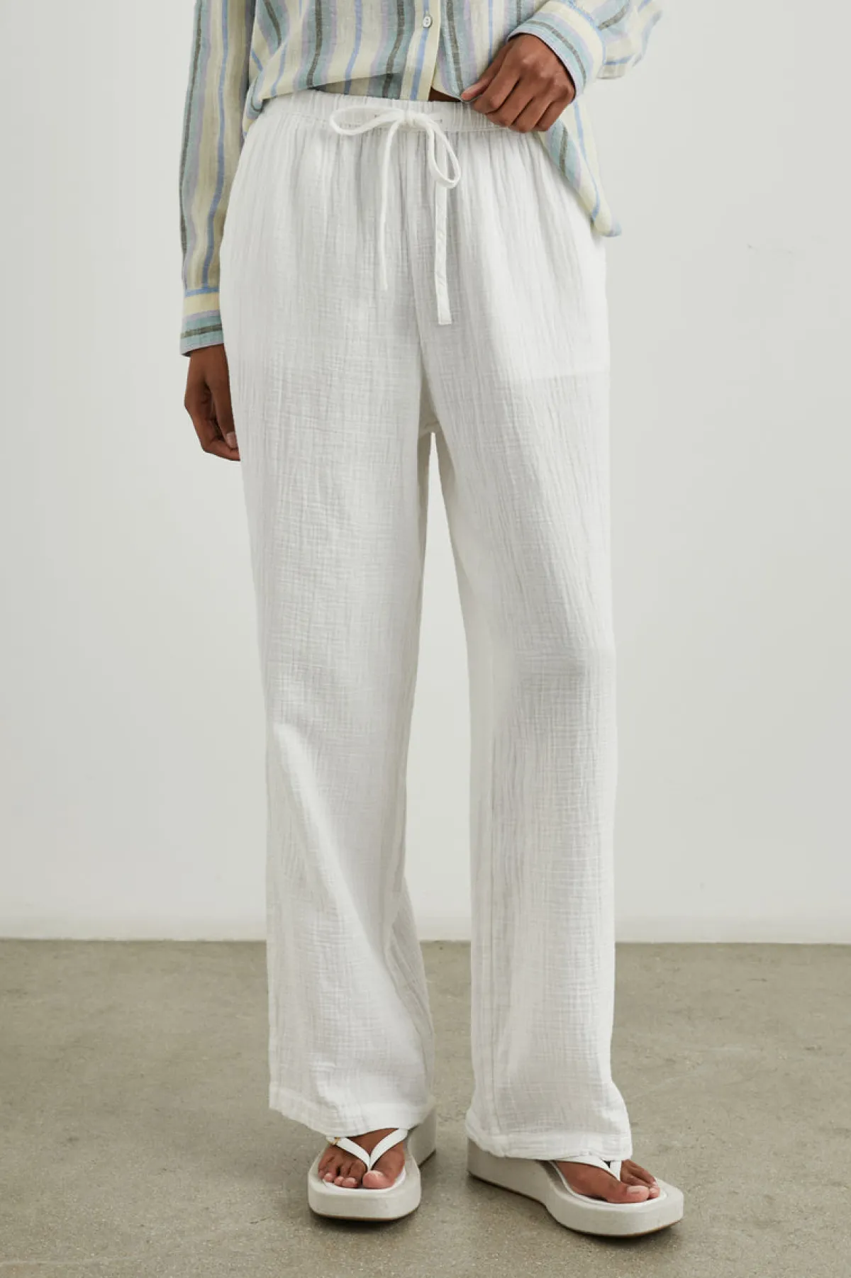 EMMIE PANT - GAUZE WHITE|Rails Clearance