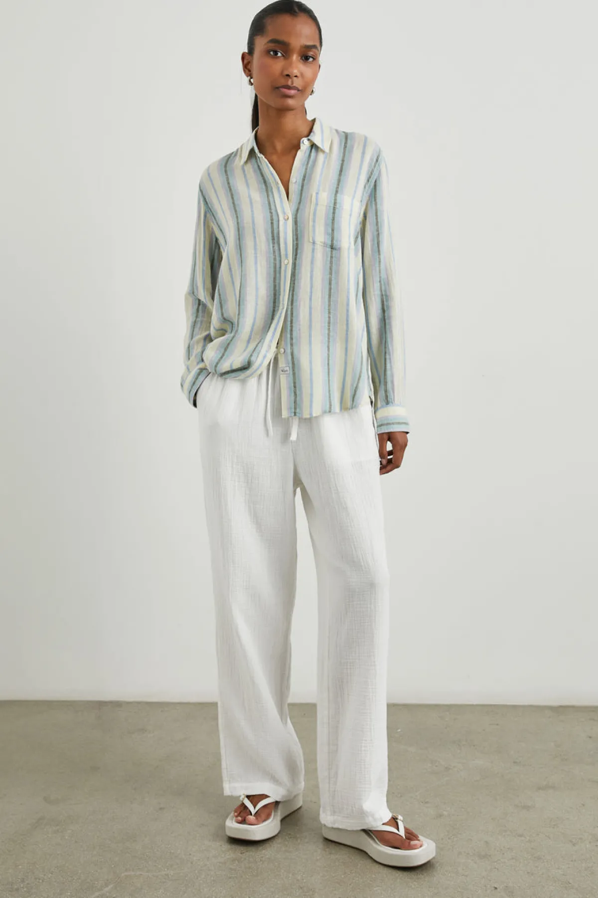 EMMIE PANT - GAUZE WHITE|Rails Clearance