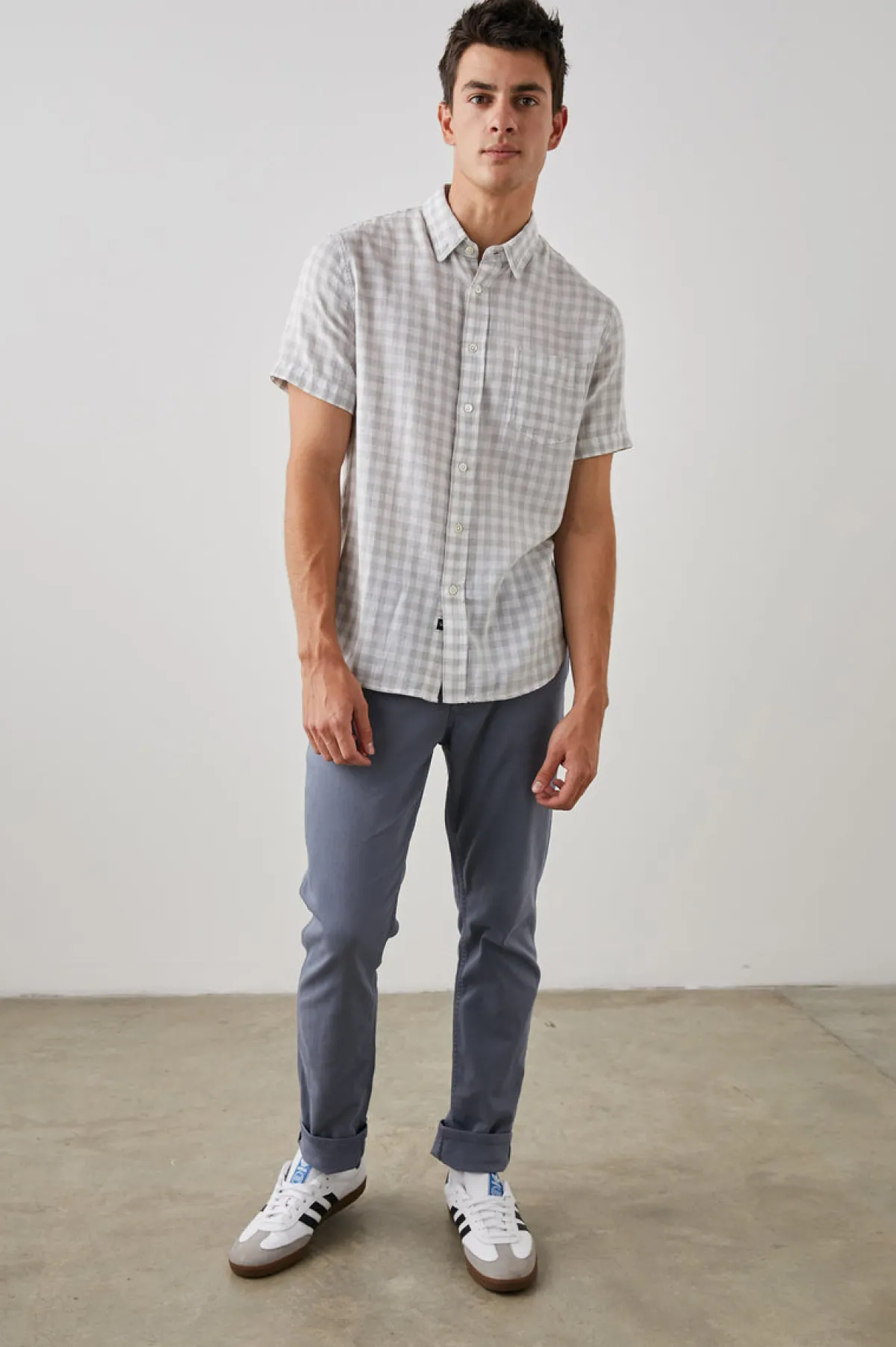 FAIRFAX SHIRT - GREY GINGHAM MELANGE|Rails Store