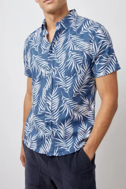 FAIRFAX SHIRT - PALM SHADOW NAVY|Rails Sale