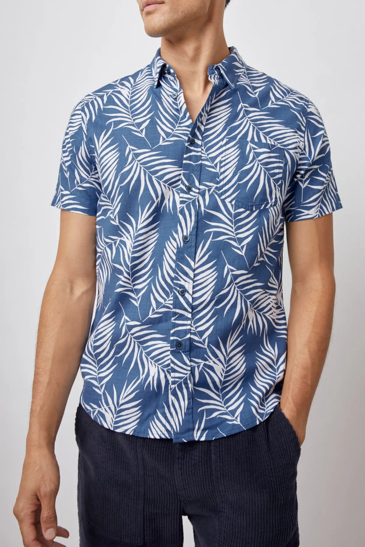 FAIRFAX SHIRT - PALM SHADOW NAVY|Rails Sale