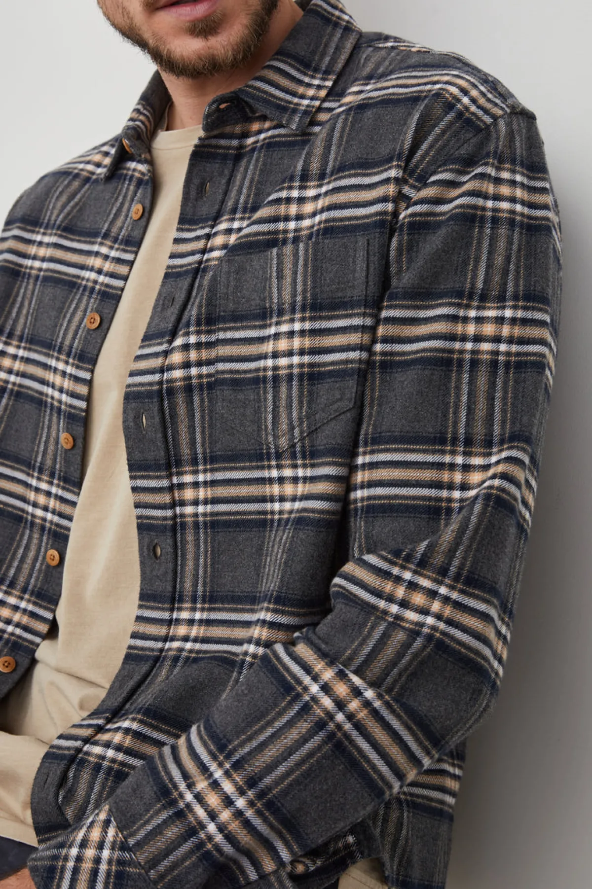 FORREST SHIRT - CHARCOAL FOUNDATION MELANGE|Rails Flash Sale
