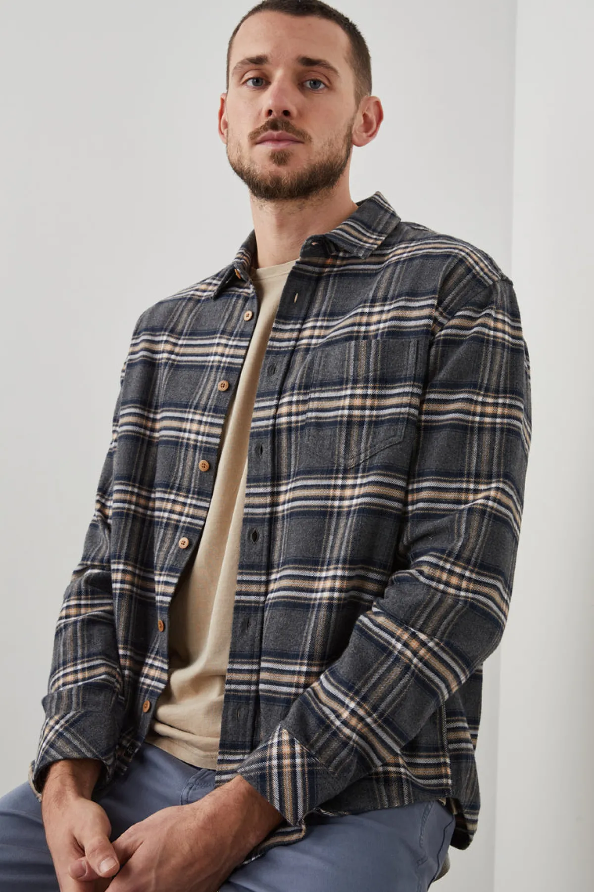 FORREST SHIRT - CHARCOAL FOUNDATION MELANGE|Rails Flash Sale