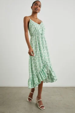 FRIDA DRESS - GREEN TEXTURE FLORAL|Rails Outlet