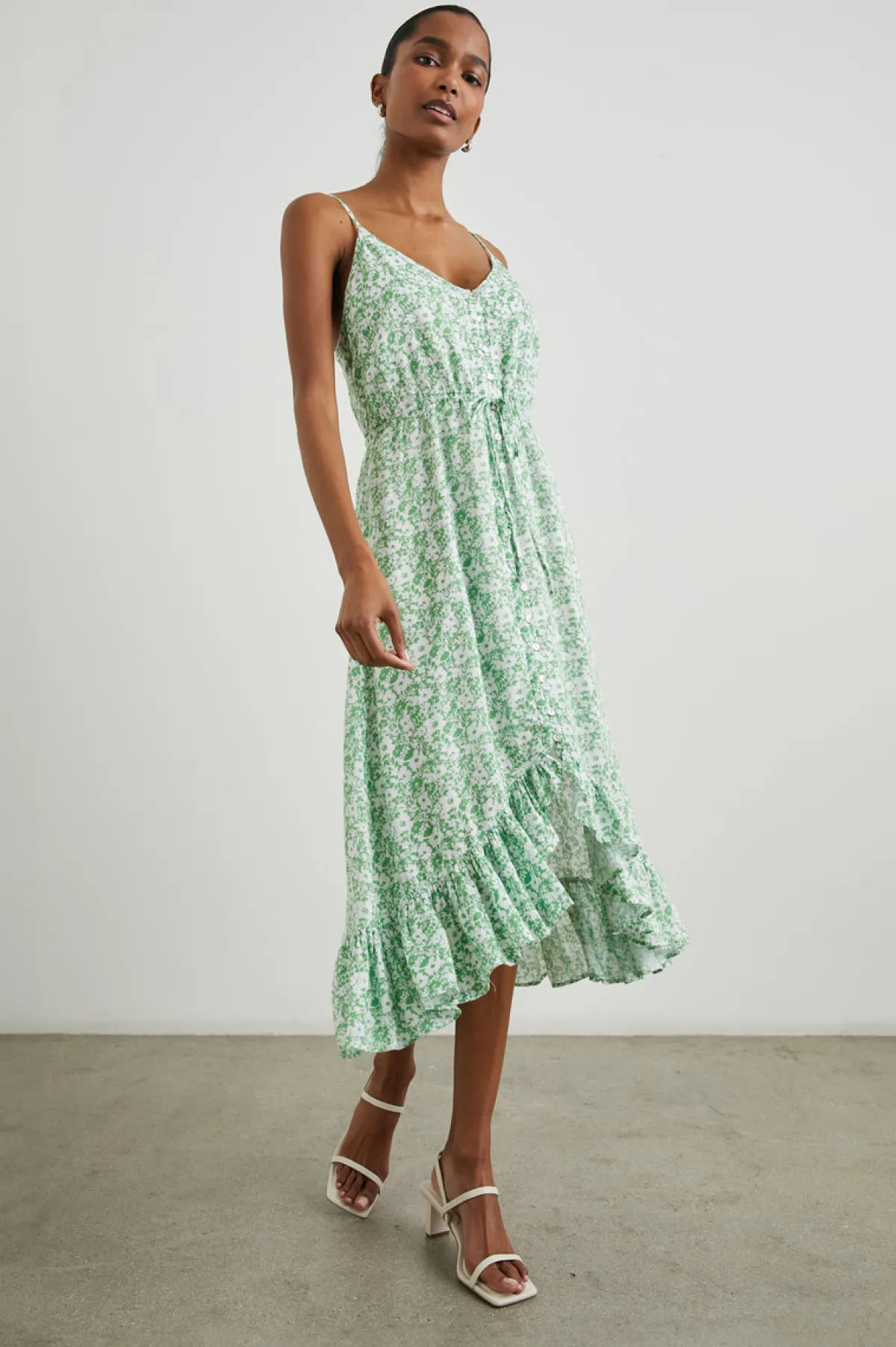 FRIDA DRESS - GREEN TEXTURE FLORAL|Rails Outlet