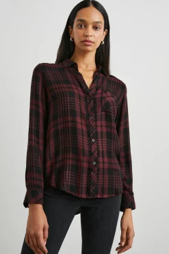 HUNTER SHIRT - BLACK MERLOT LUREX|Rails Sale