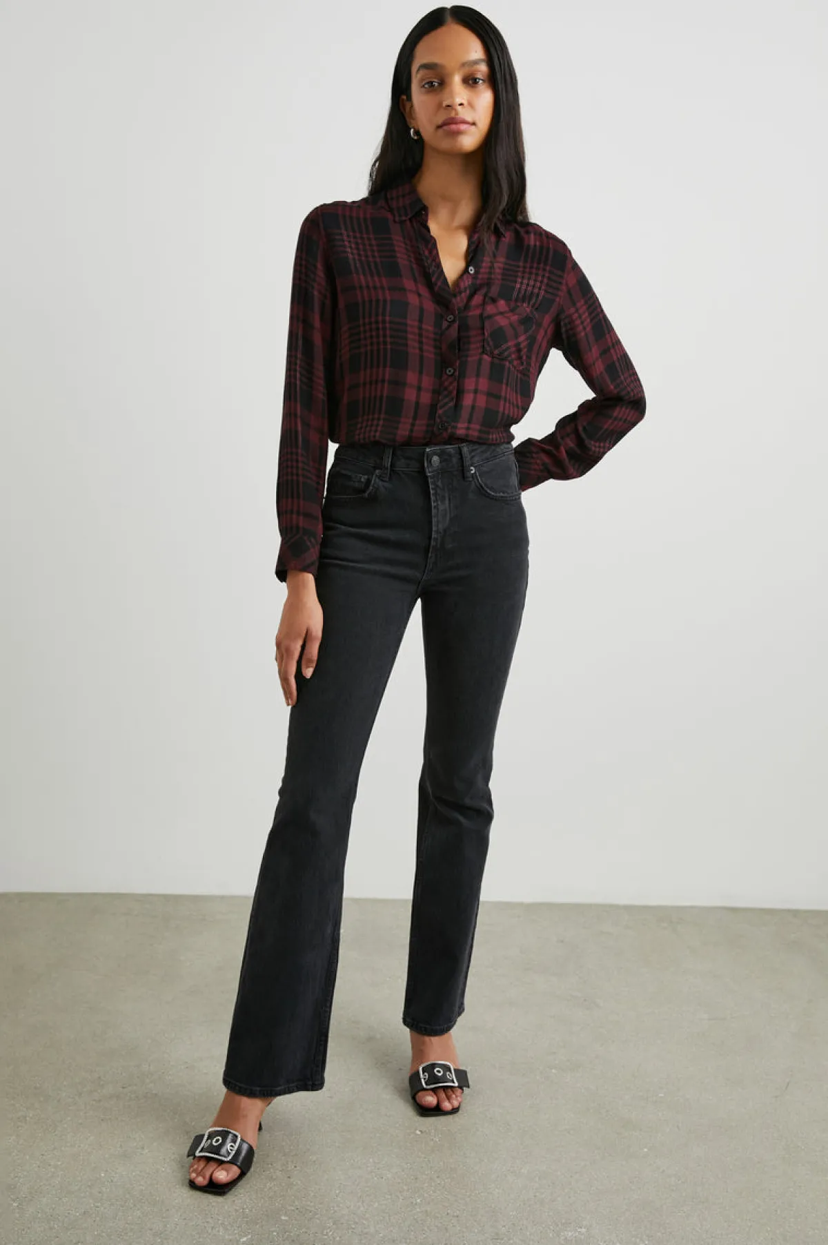 HUNTER SHIRT - BLACK MERLOT LUREX|Rails Sale