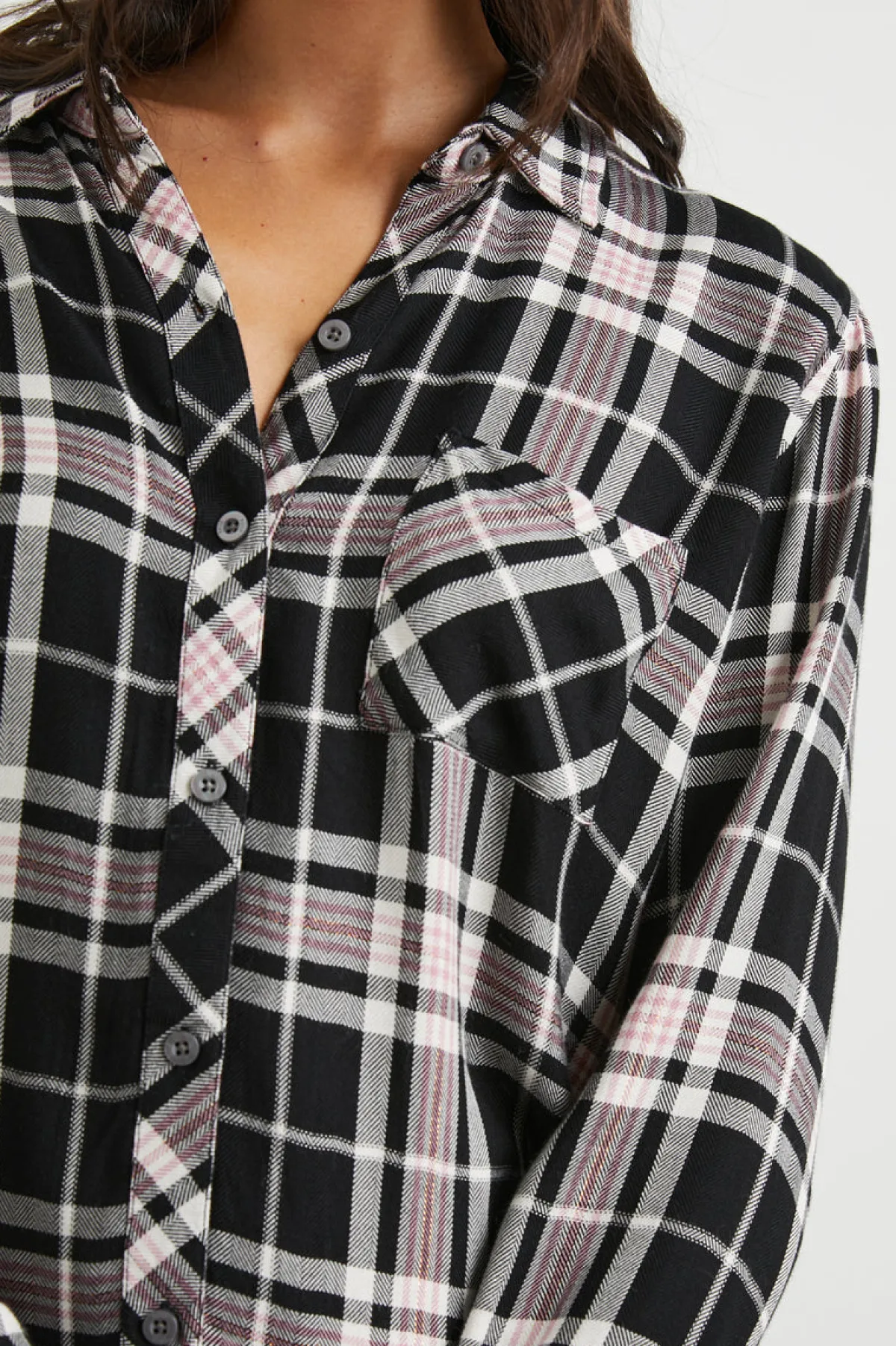 HUNTER SHIRT - ONYX ROSE GOLD LUREX|Rails New