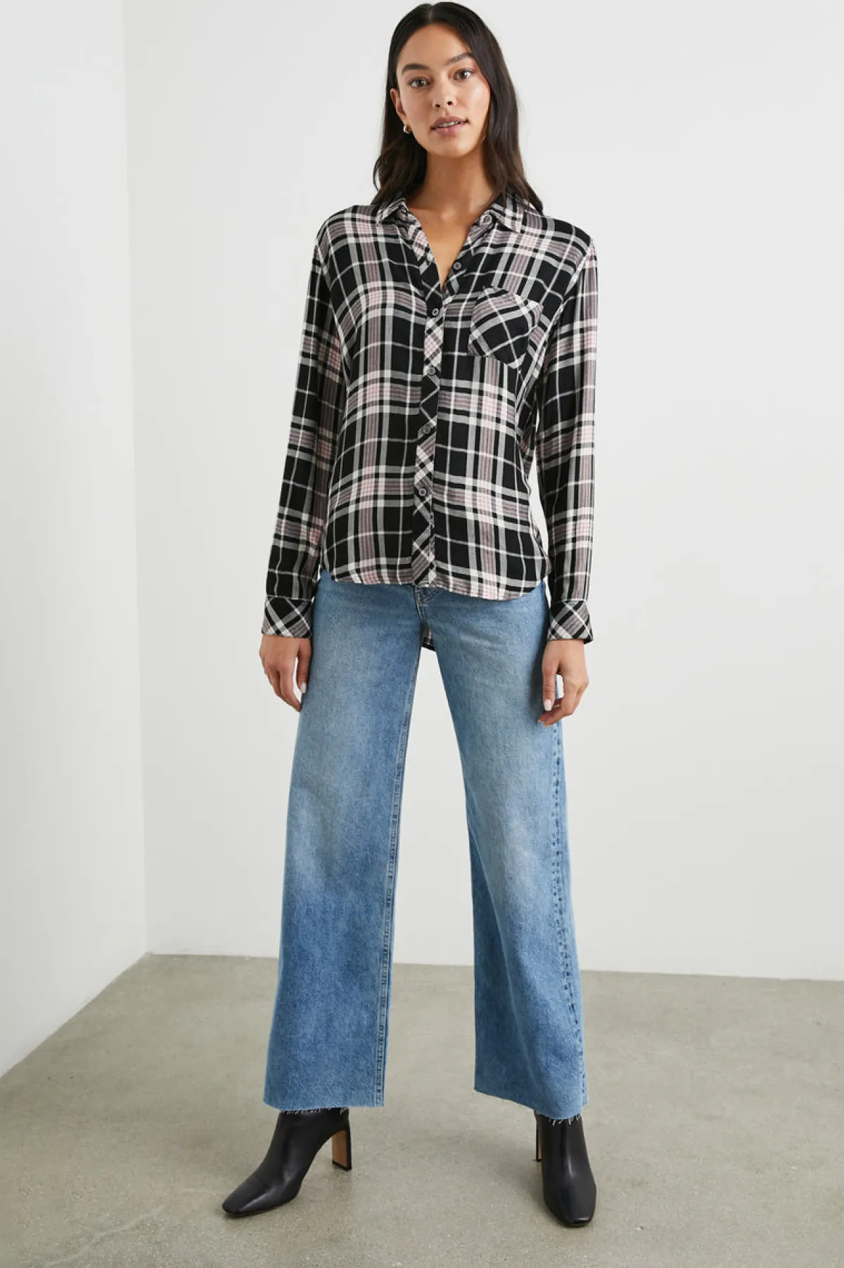 HUNTER SHIRT - ONYX ROSE GOLD LUREX|Rails New
