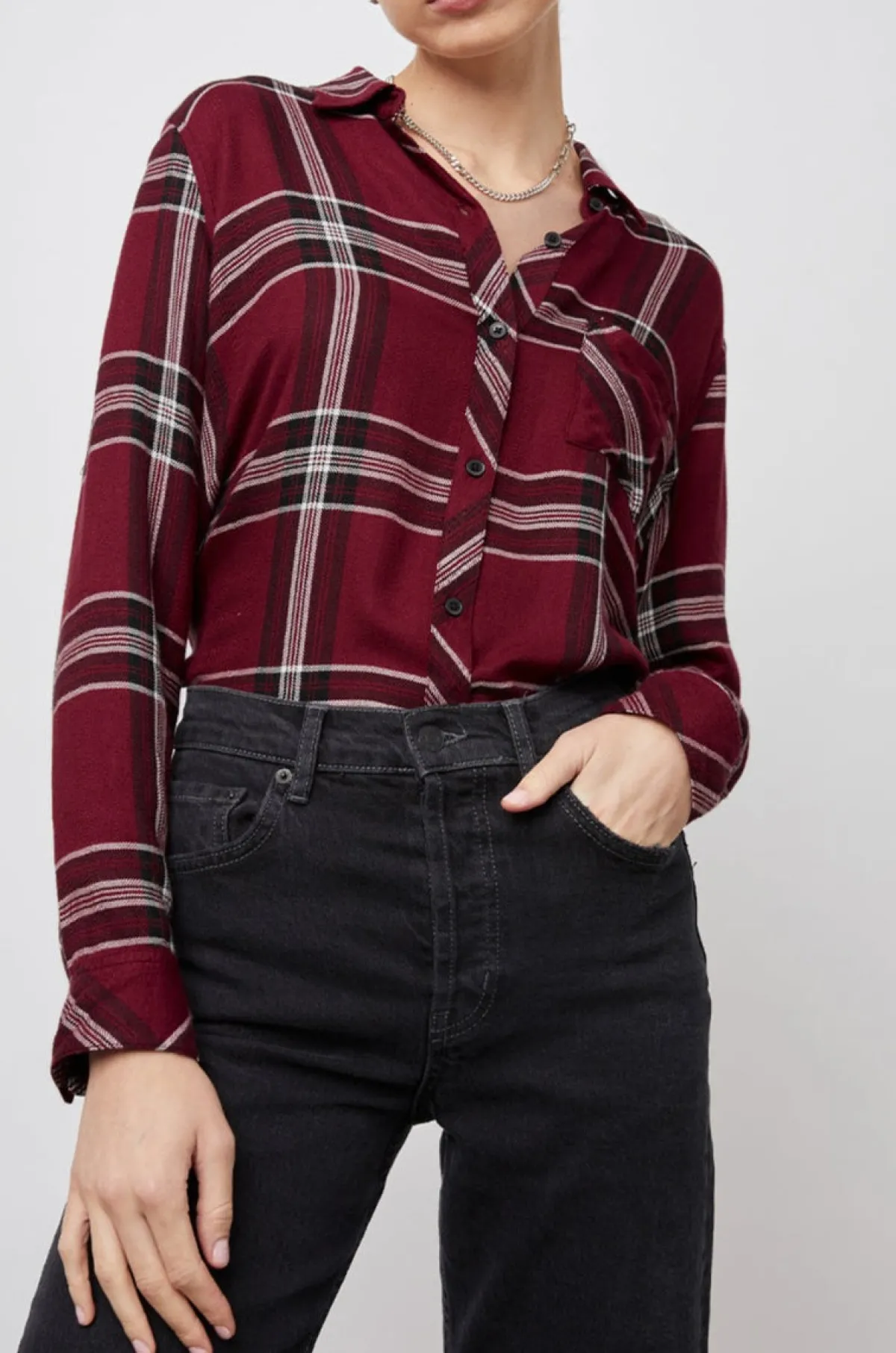 HUNTER SHIRT - SANGRIA BLACK WHITE|Rails Store