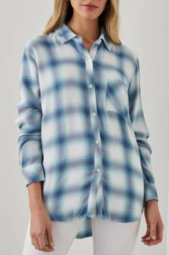 HUNTER SHIRT - WHITE INDIGO MIST|Rails New