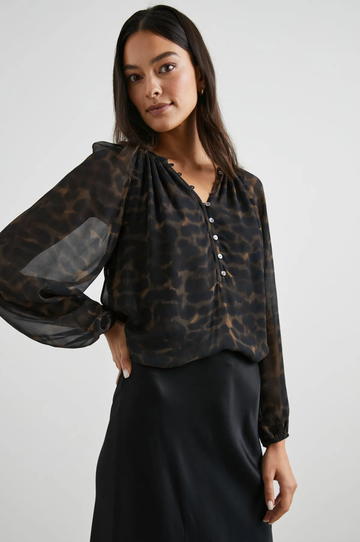 INDI TOP - UMBER LEOPARD|Rails Flash Sale