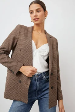 JAC BLAZER - CAMEL HOUNDSTOOTH|Rails New