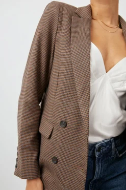 JAC BLAZER - CAMEL HOUNDSTOOTH|Rails New