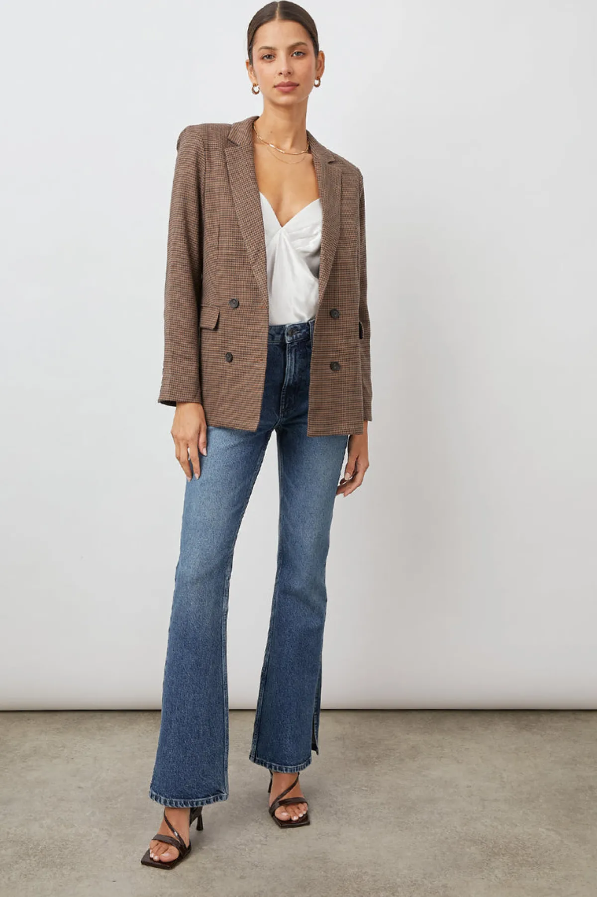 JAC BLAZER - CAMEL HOUNDSTOOTH|Rails New