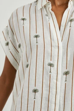 JAMIE SHIRT - STRIPE PALMS|Rails Fashion
