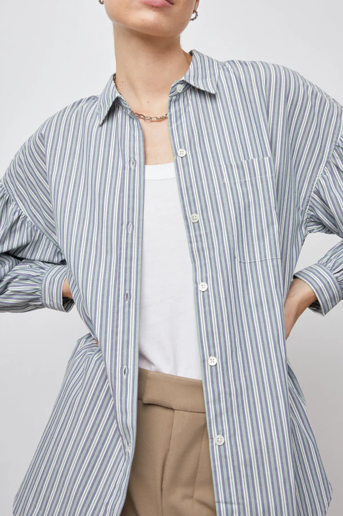 JANAE SHIRT - BANK STRIPE|Rails Clearance