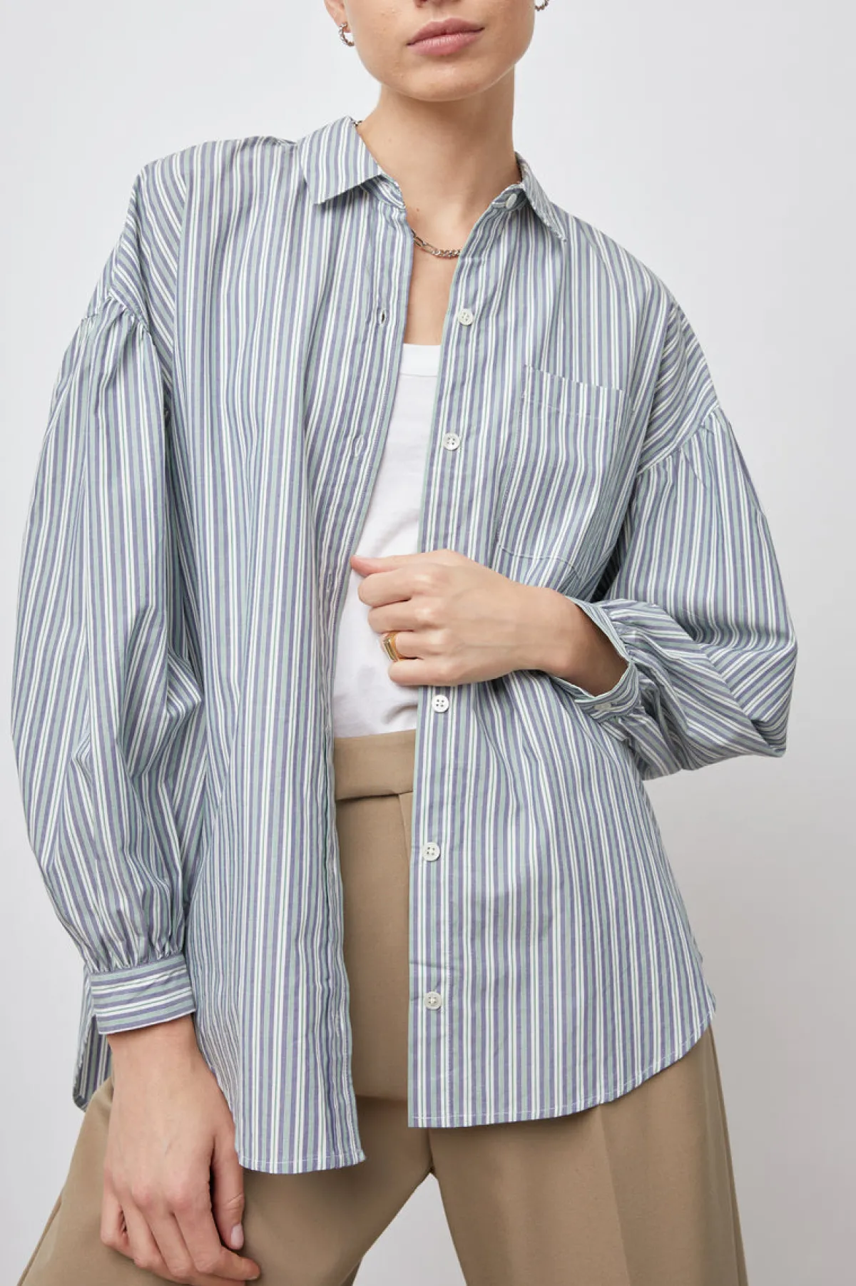JANAE SHIRT - BANK STRIPE|Rails Clearance