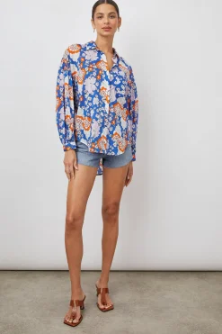 JANAE SHIRT - COBALT FLORAL|Rails Discount