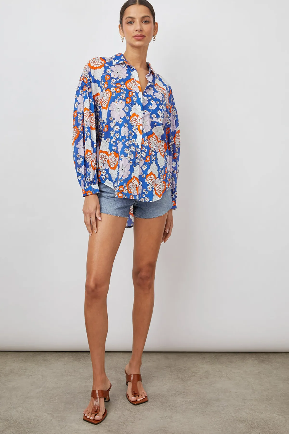 JANAE SHIRT - COBALT FLORAL|Rails Discount