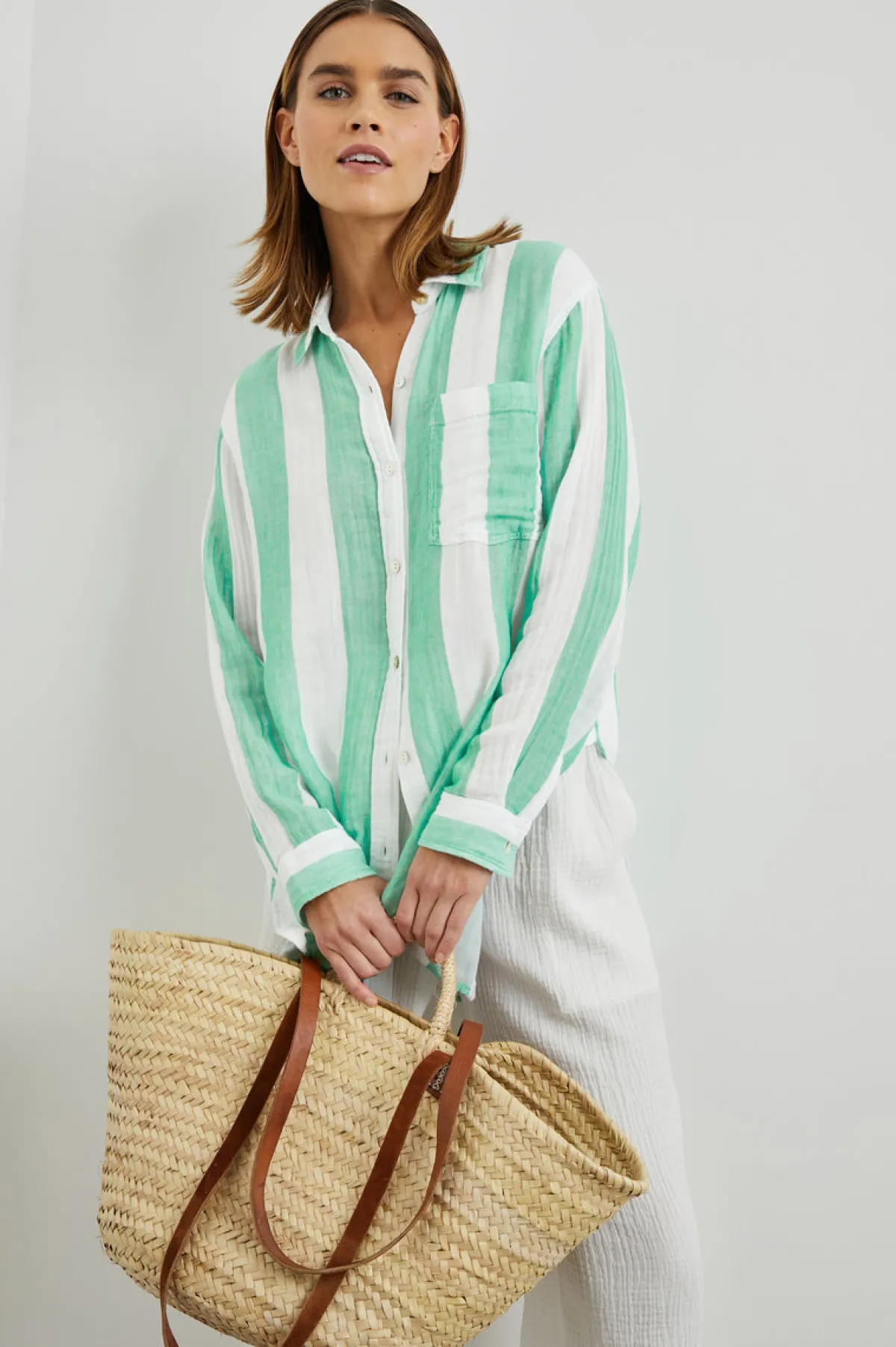 JAYLIN SHIRT - JADE STRIPE|Rails Cheap