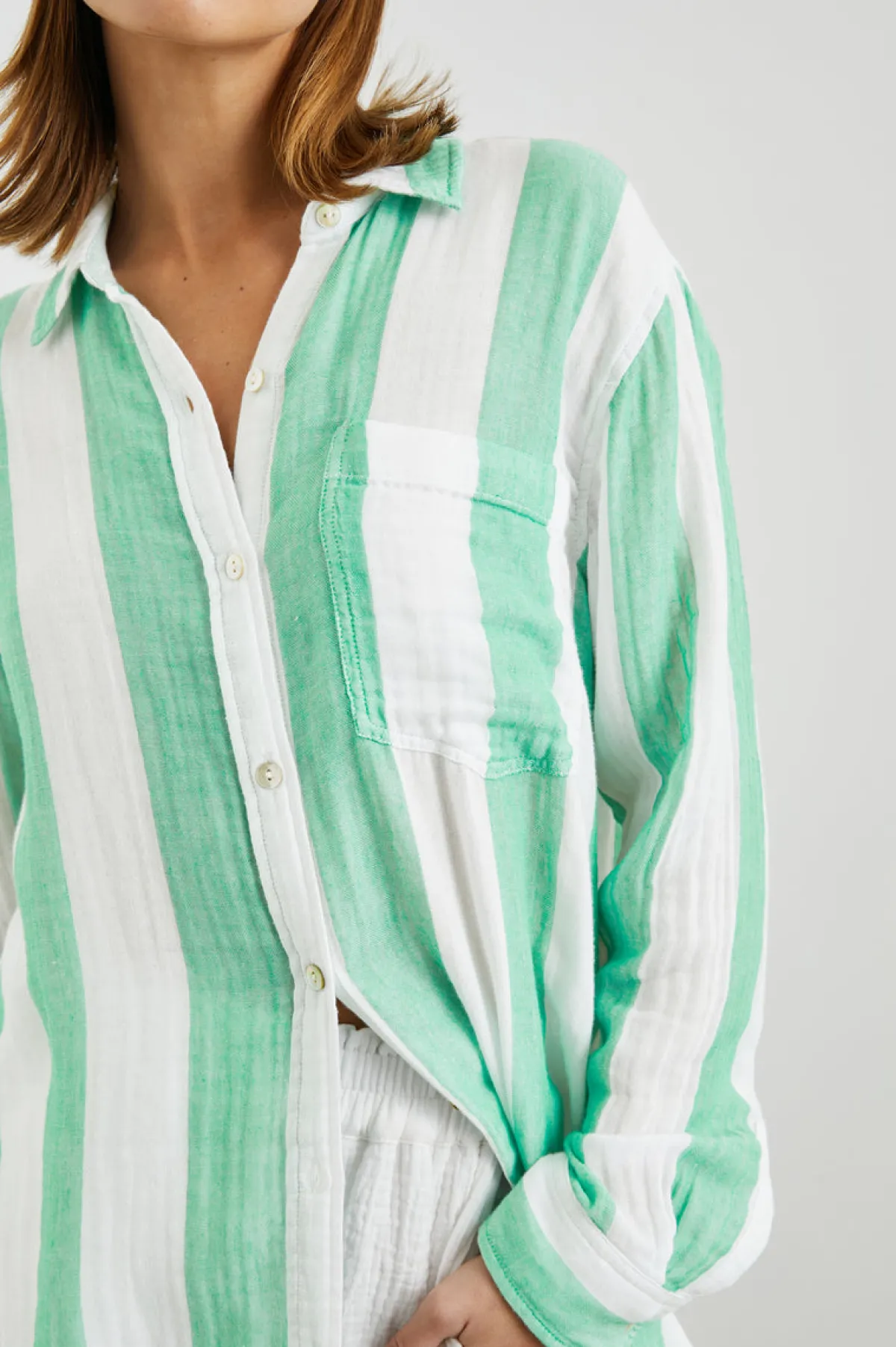 JAYLIN SHIRT - JADE STRIPE|Rails Cheap
