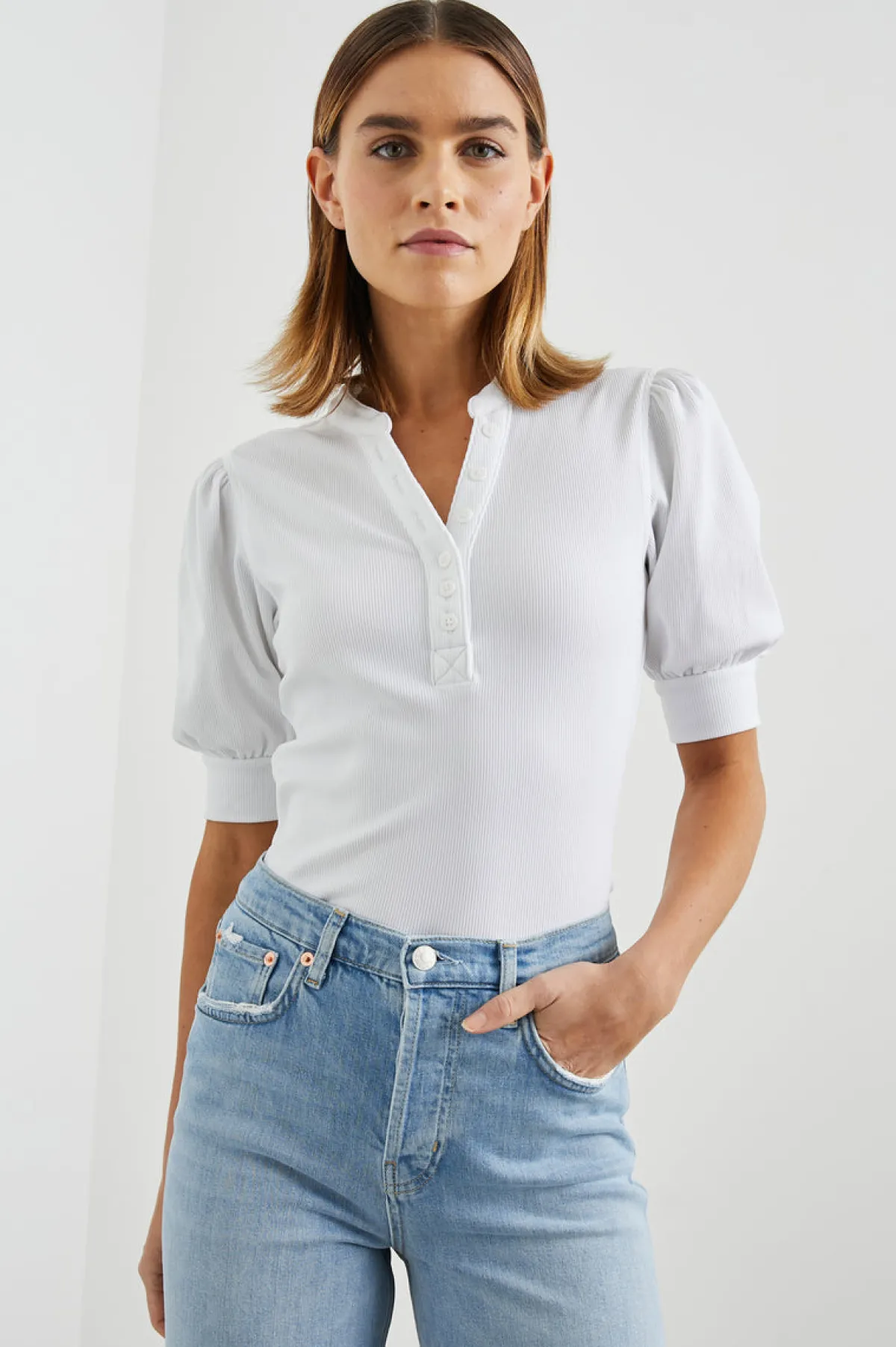 JEWEL TOP - WHITE RIB|Rails Shop