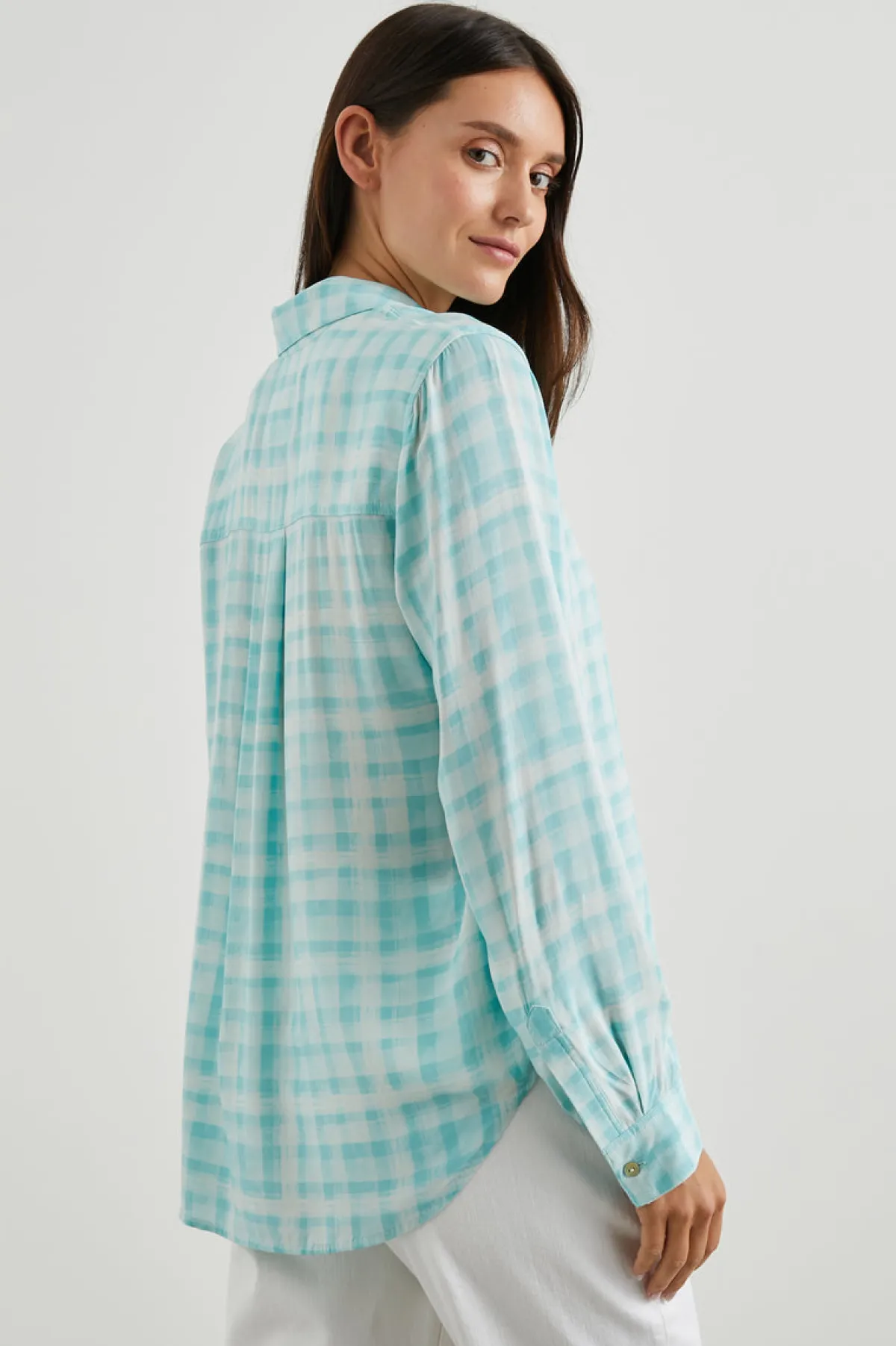 JOSEPHINE SHIRT - AQUA PLAID|Rails Outlet