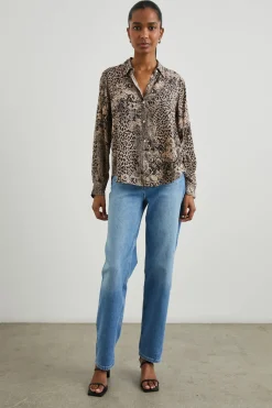 JOSEPHINE SHIRT - TAUPE MIXED ANIMAL|Rails Shop