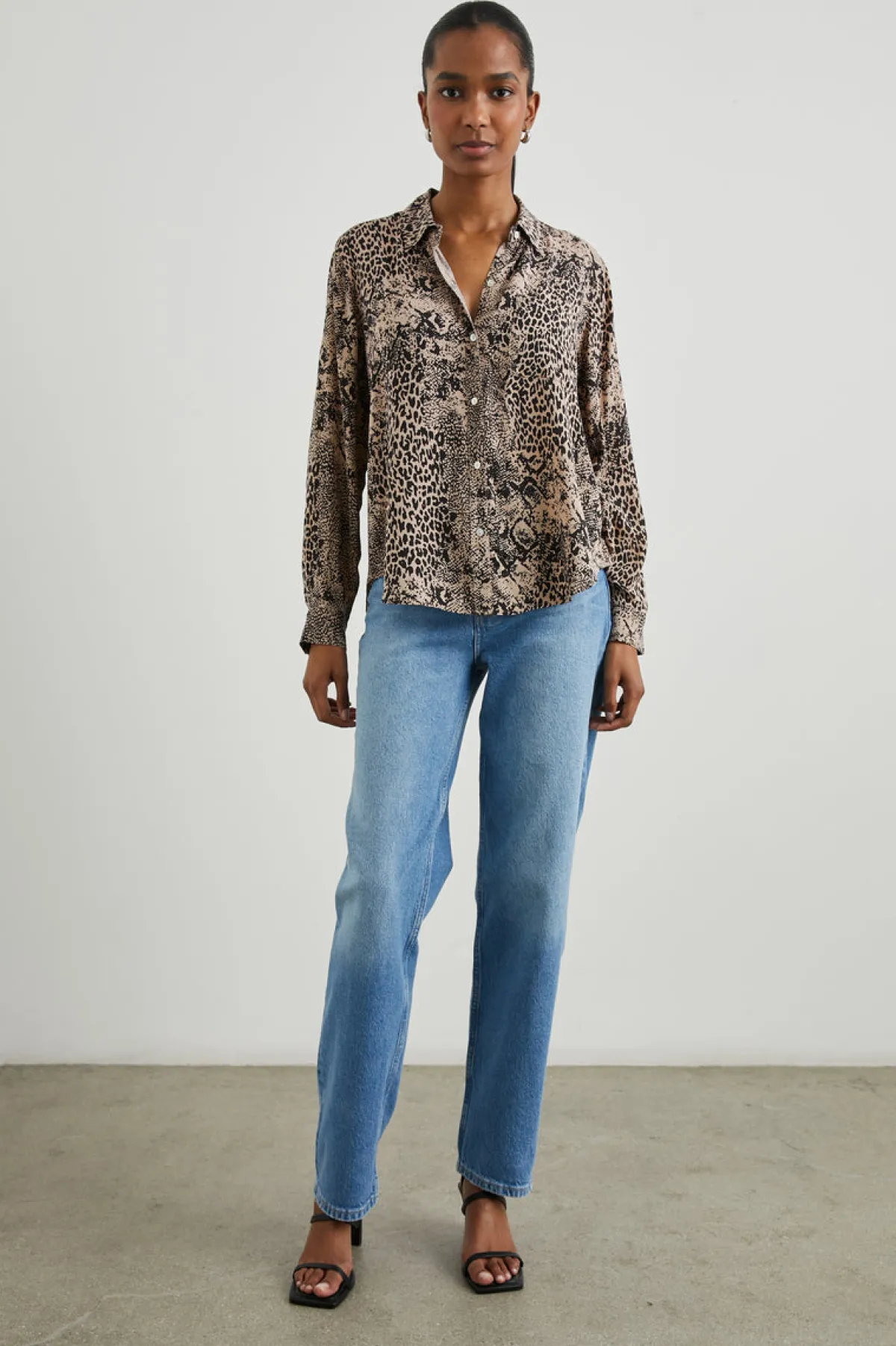JOSEPHINE SHIRT - TAUPE MIXED ANIMAL|Rails Shop
