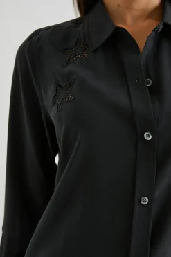 KATE SHIRT - BLACK EYELET STARS|Rails Discount