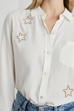 KATE SHIRT - IVORY EYELET STARS|Rails Sale