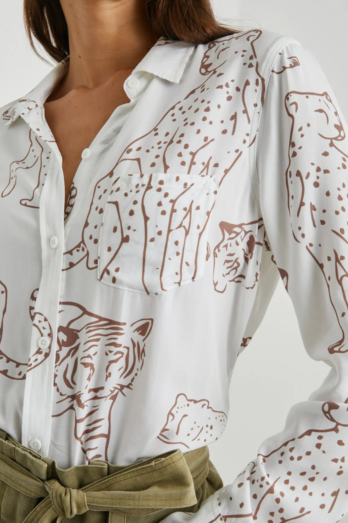 KATHRYN SHIRT - CAMEL JUNGLE CATS|Rails Fashion