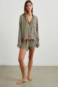KELLEN PAJAMA SET - BLACK SUNSET GINGHAM|Rails Outlet