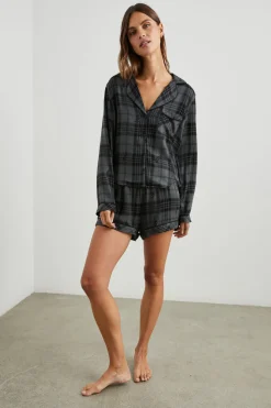 KELLEN PAJAMA SET - CHARCOAL JET LIGHTNING|Rails Discount