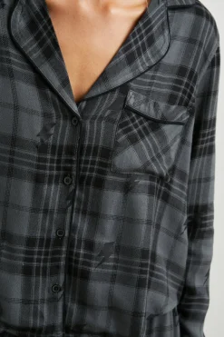KELLEN PAJAMA SET - CHARCOAL JET LIGHTNING|Rails Discount