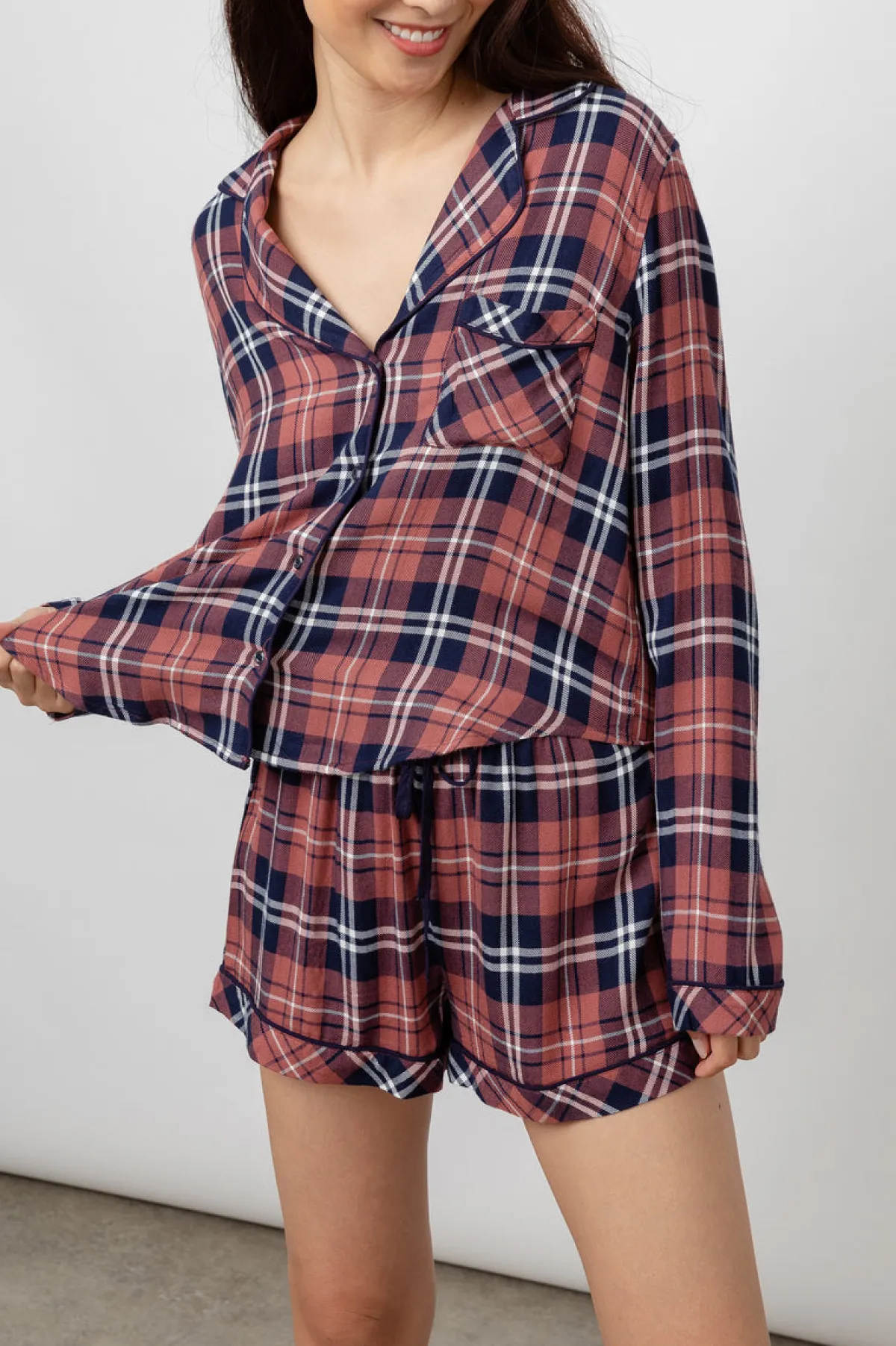 KELLEN PAJAMA SET - ROSE NAVY WHITE|Rails Shop