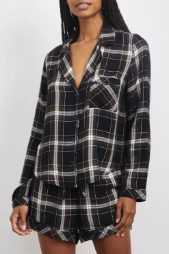 KELLEN PAJAMA SET - WHITE KALAMATA BLACK|Rails Sale