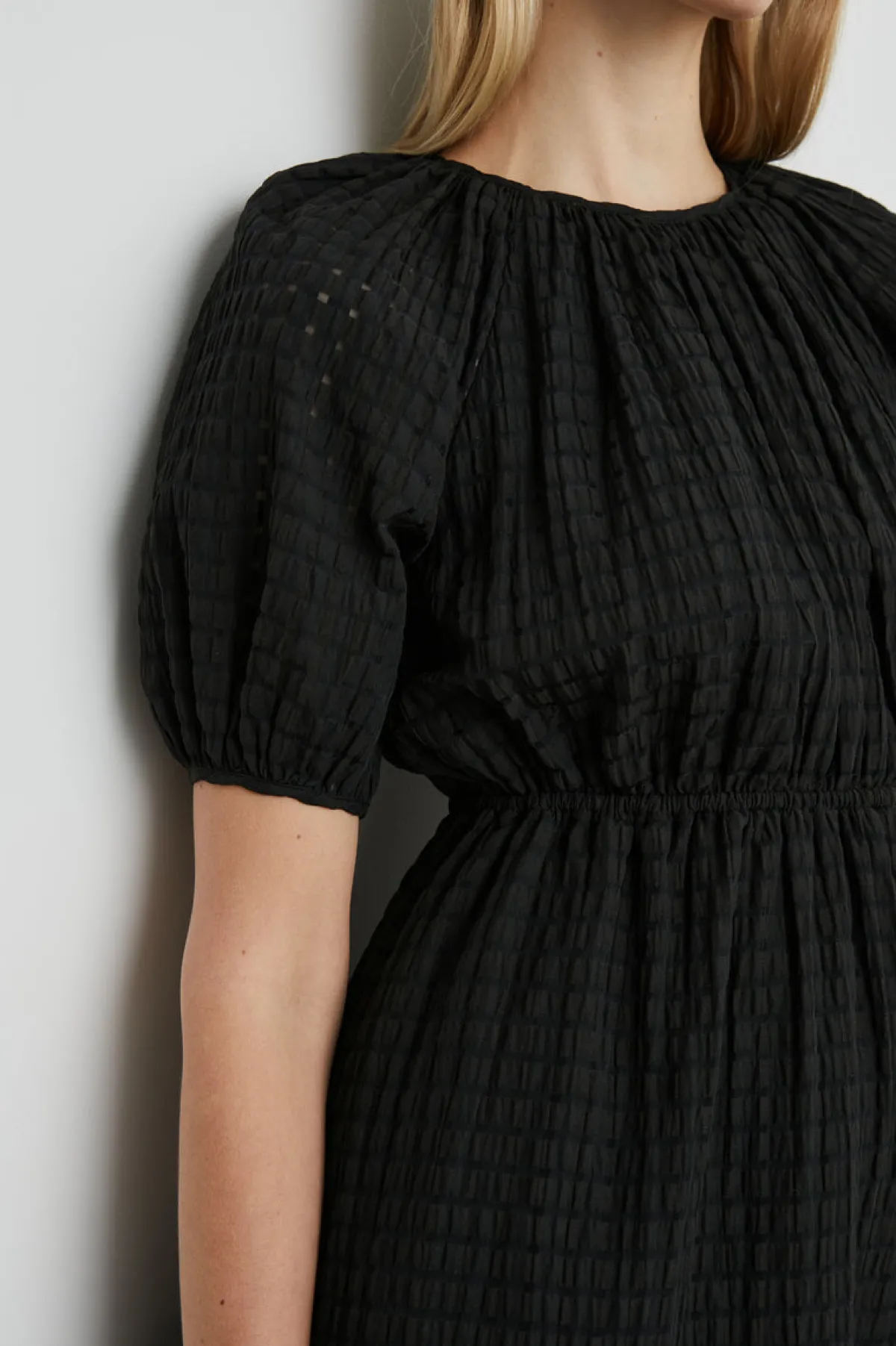 KHLOE DRESS - BLACK SEERSUCKER|Rails Cheap