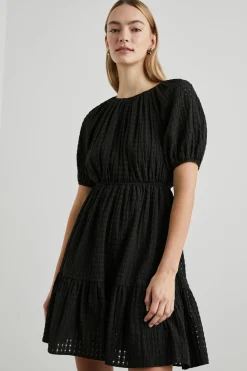 KHLOE DRESS - BLACK SEERSUCKER|Rails Cheap