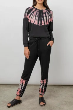 KINGSTON SWEATPANT - BLACK PETAL TIE DYE|Rails Flash Sale