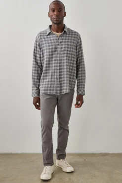 LENNOX SHIRT - CHARCOAL FLAX MELANGE|Rails Clearance