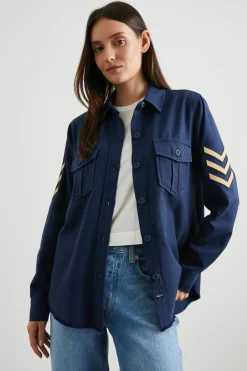 LOREN SHIRT JACKET - NAVY|Rails Online